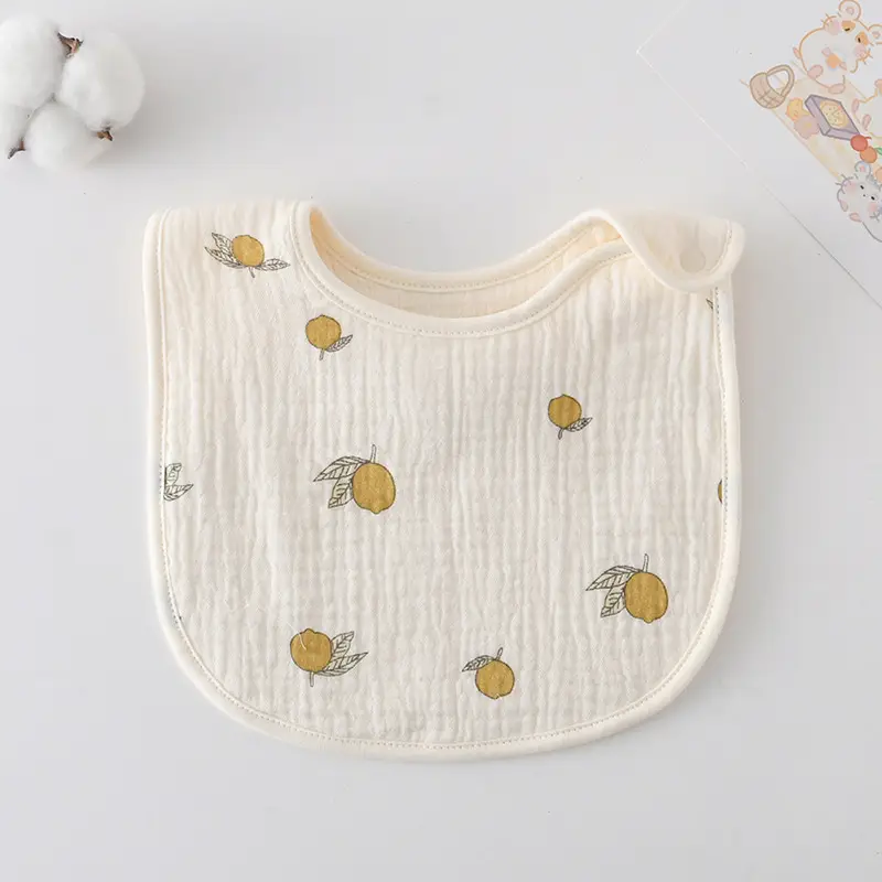Korean Gauze Cotton Newborn Baby Bib Olive Green - Image 2