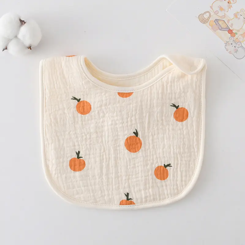 Korean Gauze Cotton Newborn Baby Bib Olive Green - Image 21