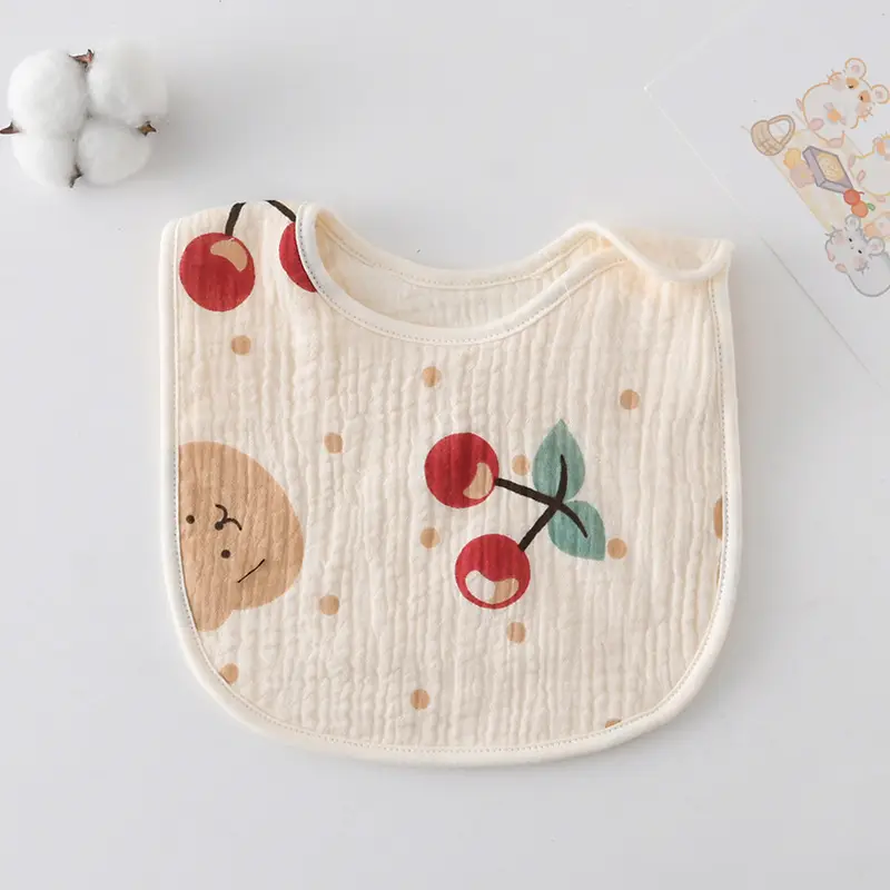 Korean Gauze Cotton Newborn Baby Bib Olive Green - Image 31