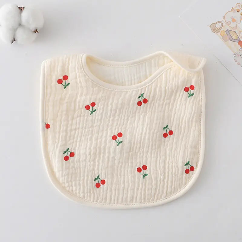 Korean Gauze Cotton Newborn Baby Bib Olive Green - Image 34