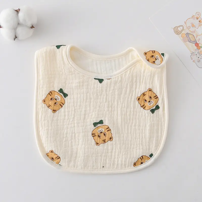 Korean Gauze Cotton Newborn Baby Bib Olive Green - Image 36