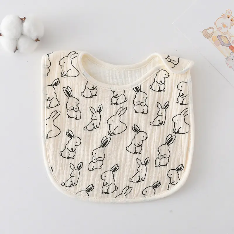 Korean Gauze Cotton Newborn Baby Bib Olive Green - Image 40