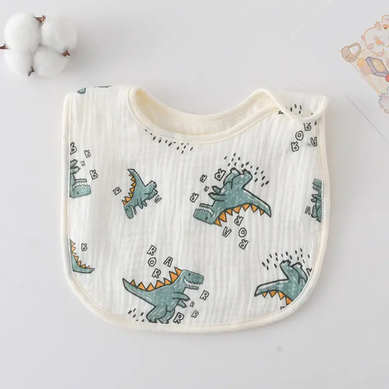 Korean Gauze Cotton Newborn Baby Bib Olive Green - Image 42