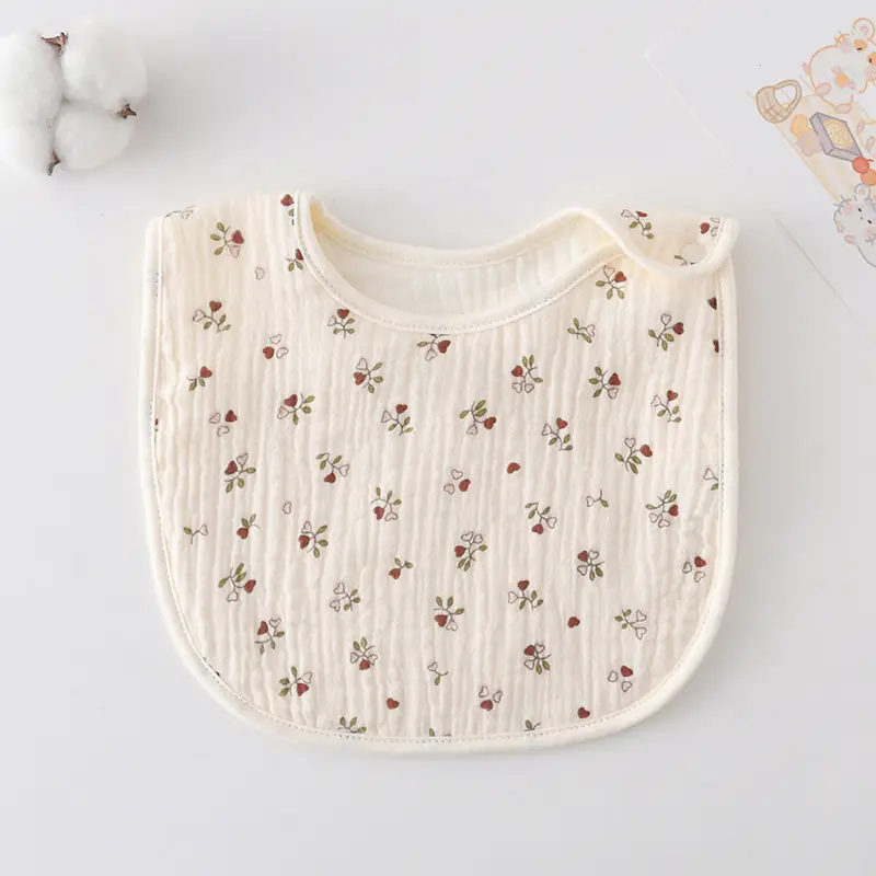 Korean Gauze Cotton Newborn Baby Bib Olive Green - Image 43