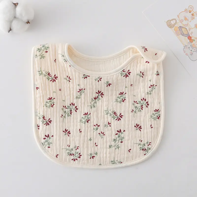 Korean Gauze Cotton Newborn Baby Bib Olive Green - Image 44