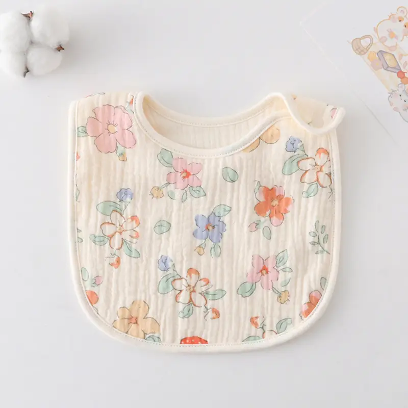 Korean Gauze Cotton Newborn Baby Bib Olive Green - Image 45