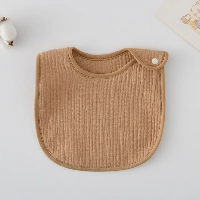 Korean Gauze Cotton Newborn Baby Bib Olive Green - Image 53