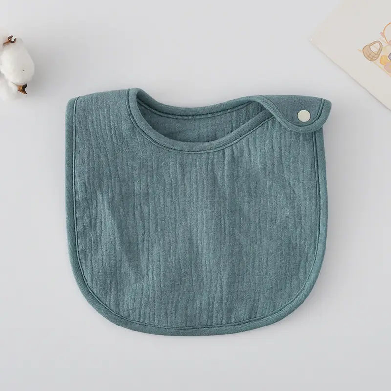 Korean Gauze Cotton Newborn Baby Bib Olive Green - Image 55