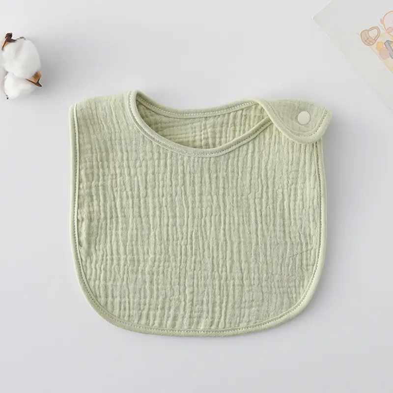 Korean Gauze Cotton Newborn Baby Bib Olive Green - Image 58