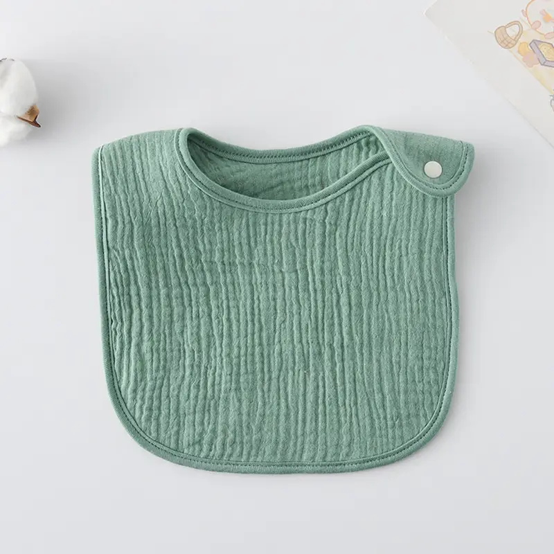 Korean Gauze Cotton Newborn Baby Bib Olive Green - Image 70