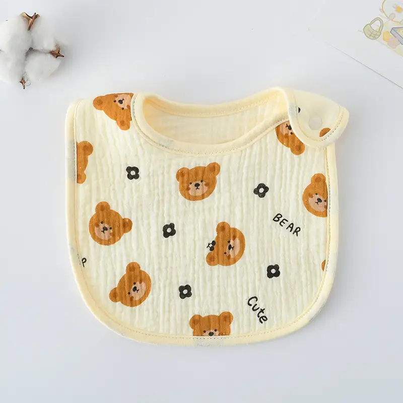 Korean Gauze Cotton Newborn Baby Bib Olive Green - Image 75