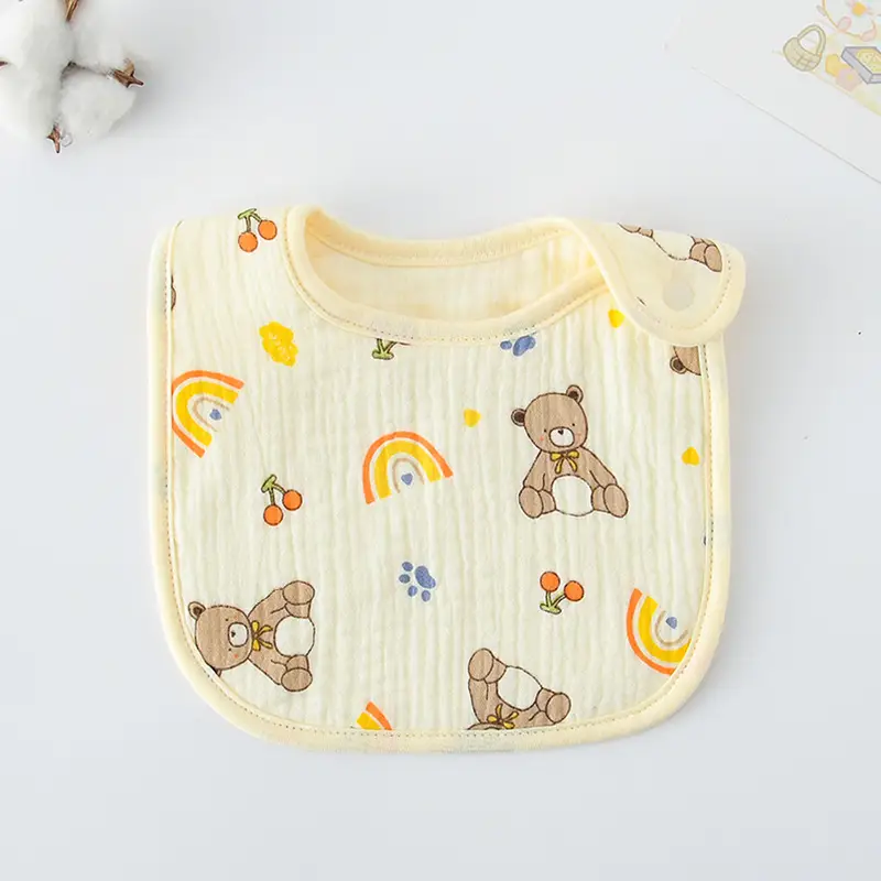 Korean Gauze Cotton Newborn Baby Bib Olive Green - Image 77
