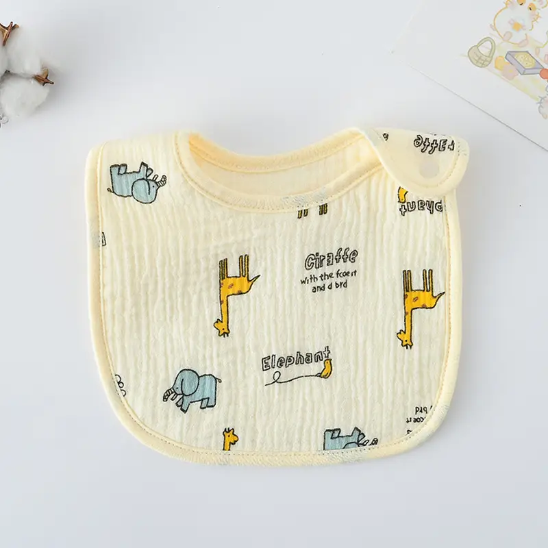 Korean Gauze Cotton Newborn Baby Bib Olive Green - Image 78