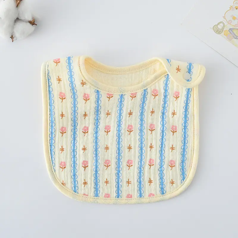 Korean Gauze Cotton Newborn Baby Bib Olive Green - Image 86