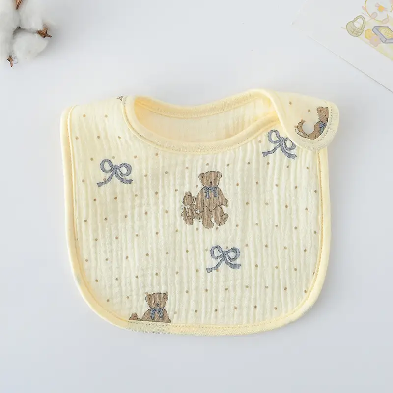 Korean Gauze Cotton Newborn Baby Bib Olive Green - Image 87