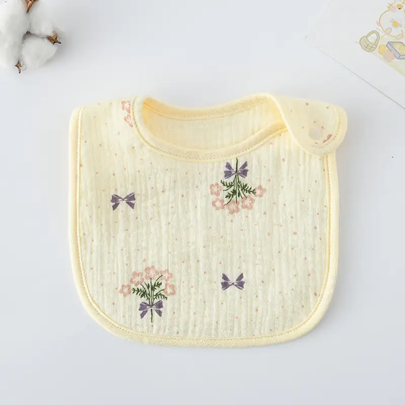 Korean Gauze Cotton Newborn Baby Bib Olive Green - Image 89