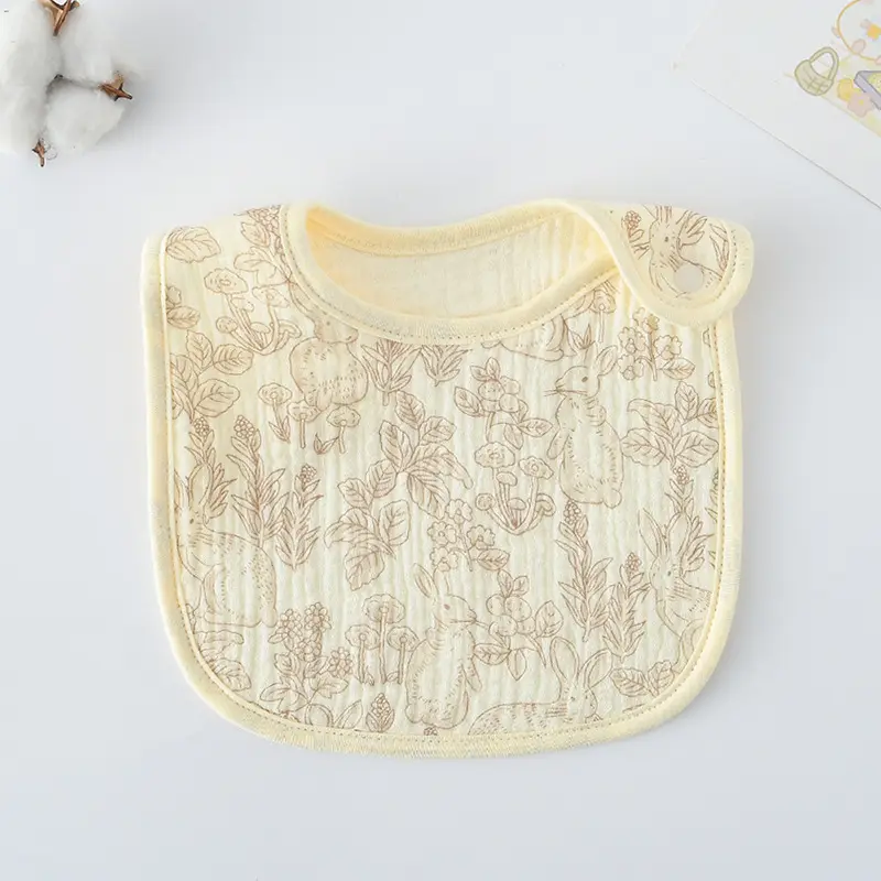 Korean Gauze Cotton Newborn Baby Bib Olive Green - Image 91