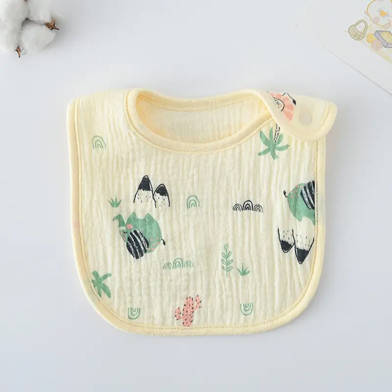 Korean Gauze Cotton Newborn Baby Bib Olive Green - Image 96
