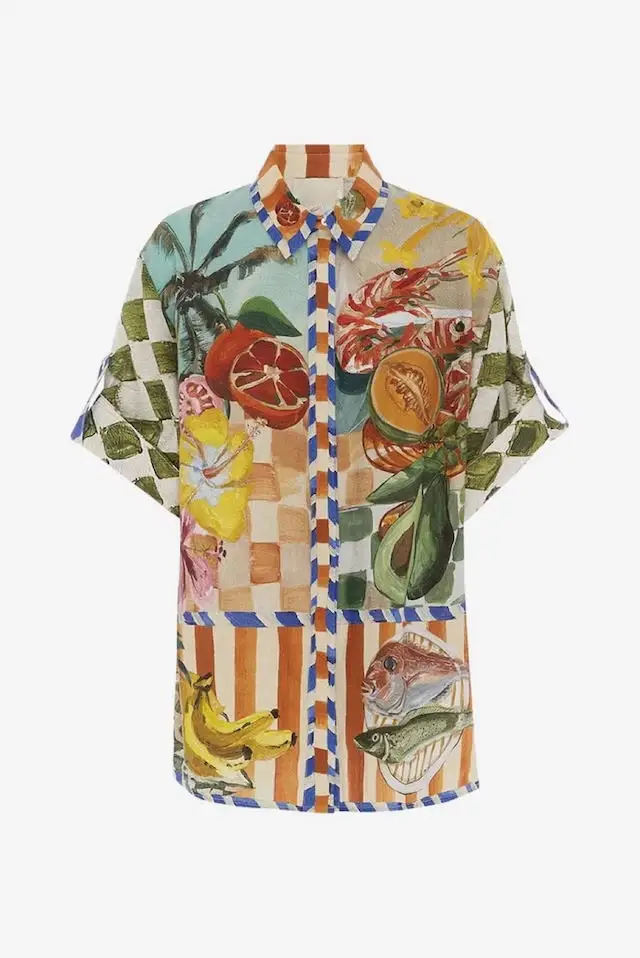 Printed Casual Two-Piece Shirt & Pants Set