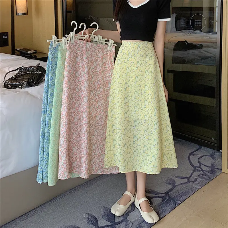 Women Floral High-Waist Skirt 2024 Summer - Image 3