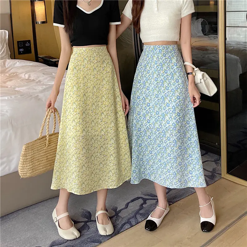 Women Floral High-Waist Skirt 2024 Summer - Image 5
