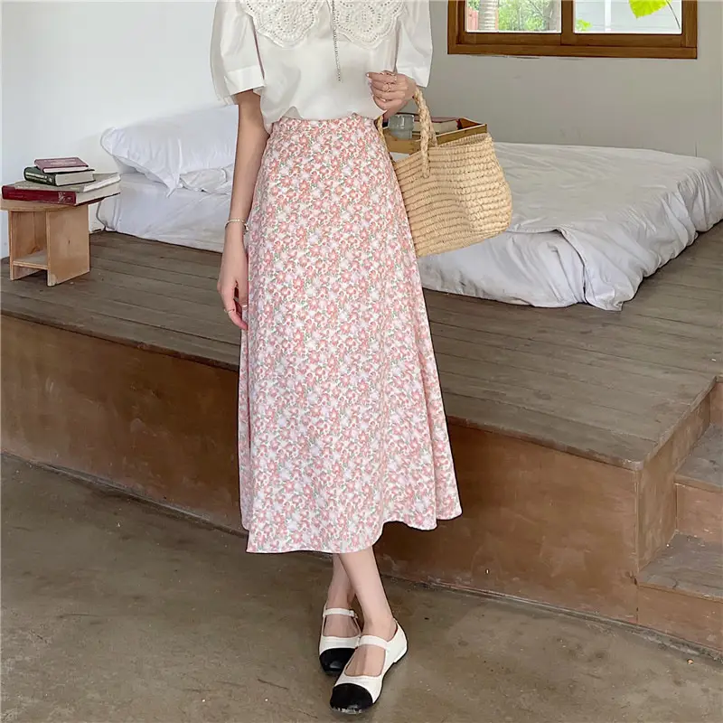 Women Floral High-Waist Skirt 2024 Summer - Image 6
