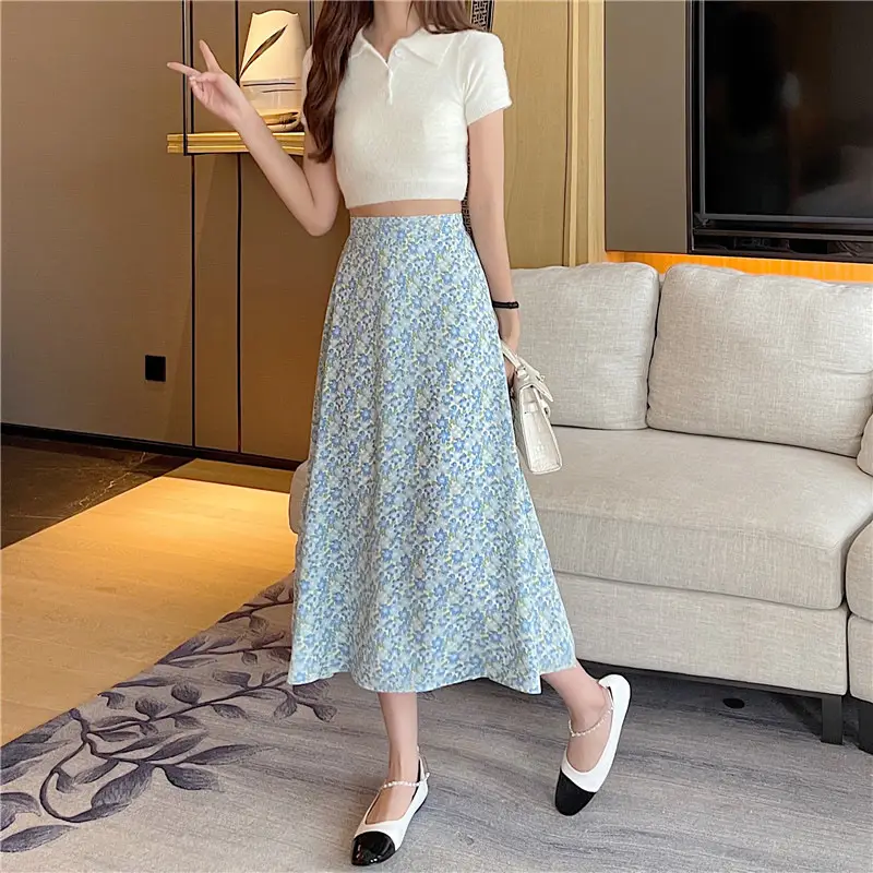 Women Floral High-Waist Skirt 2024 Summer — feature 12