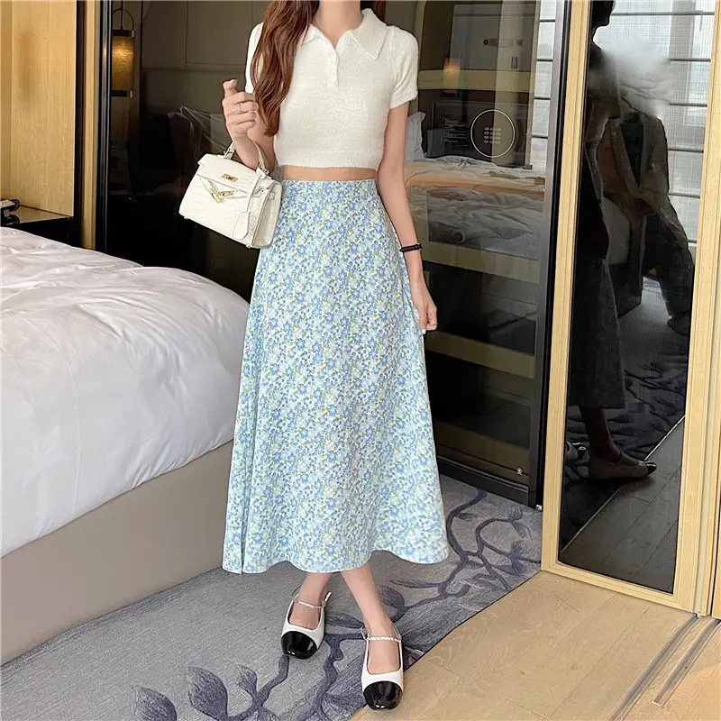 Women Floral High-Waist Skirt 2024 Summer — feature 18