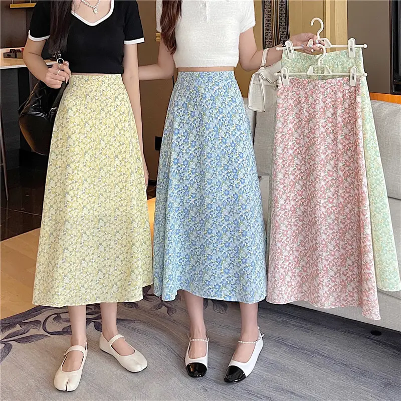 Women Floral High-Waist Skirt 2024 Summer — feature 2