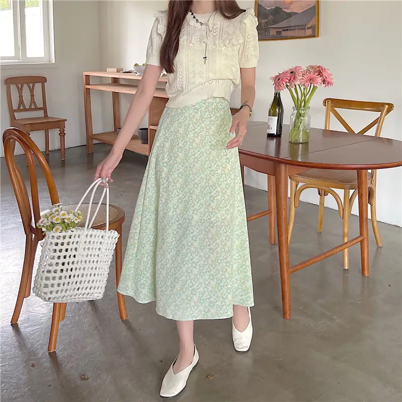 Women Floral High-Waist Skirt 2024 Summer — feature 21
