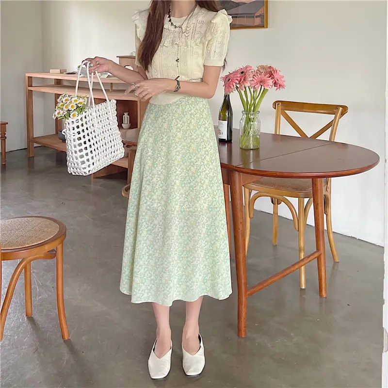 Women Floral High-Waist Skirt 2024 Summer — feature 23