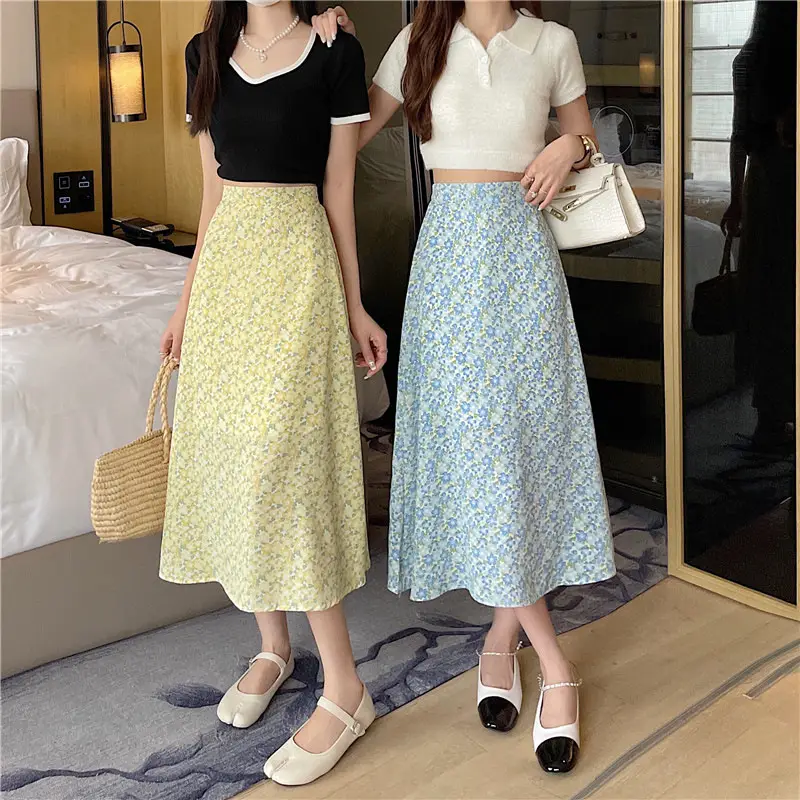 Women Floral High-Waist Skirt 2024 Summer — feature 3