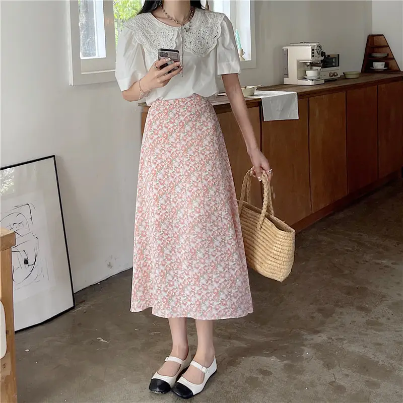 Women Floral High-Waist Skirt 2024 Summer — feature 31