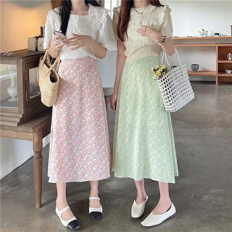 Women Floral High-Waist Skirt 2024 Summer — feature 9