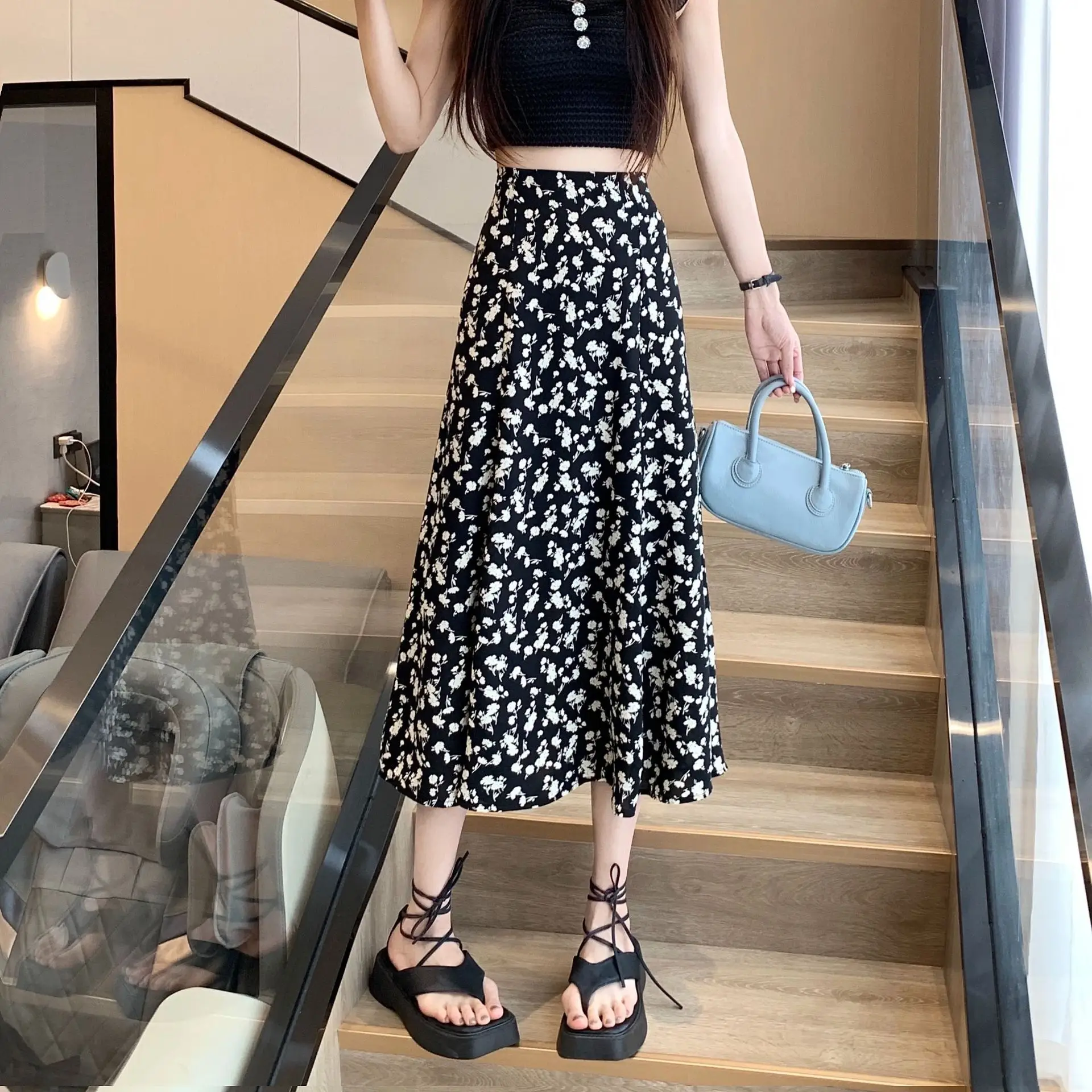 Women Floral High Waist Skirt Medium Size — feature 8