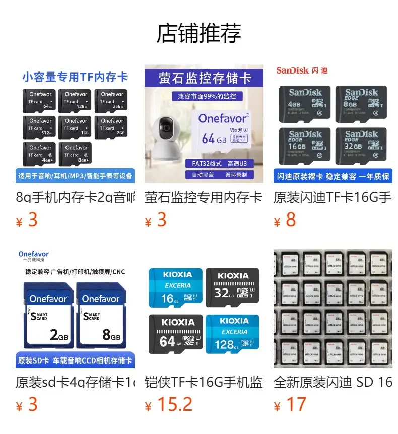Onefavor 128GB AS Gadget Memory Card for Surveillance Camera — feature 1