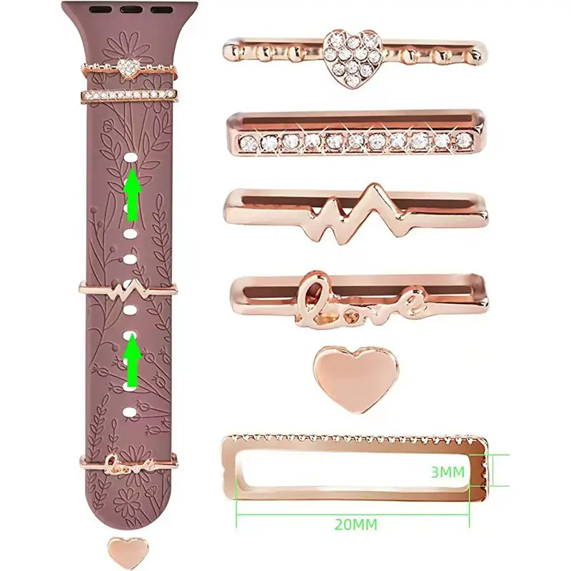 Apple Watch Silicone Band with Crystal Decorative Rings — feature 10