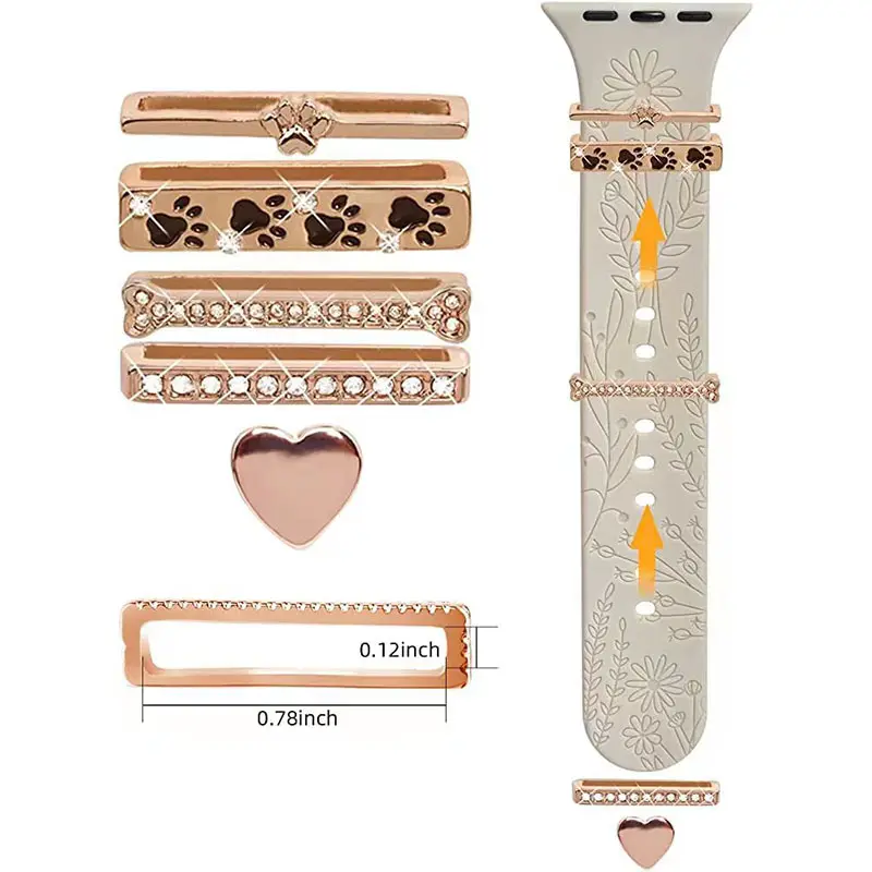 Apple Watch Silicone Band with Crystal Decorative Rings — feature 12
