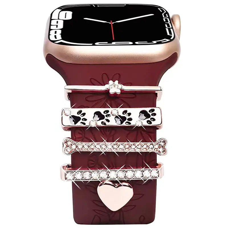 Apple Watch Silicone Band with Crystal Decorative Rings — feature 2