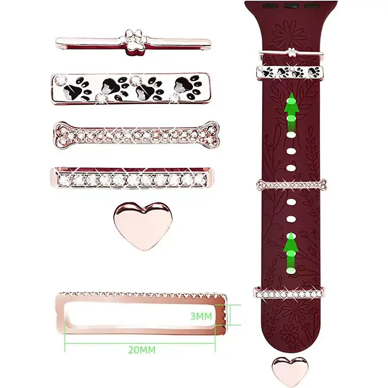 Apple Watch Silicone Band with Crystal Decorative Rings — feature 3