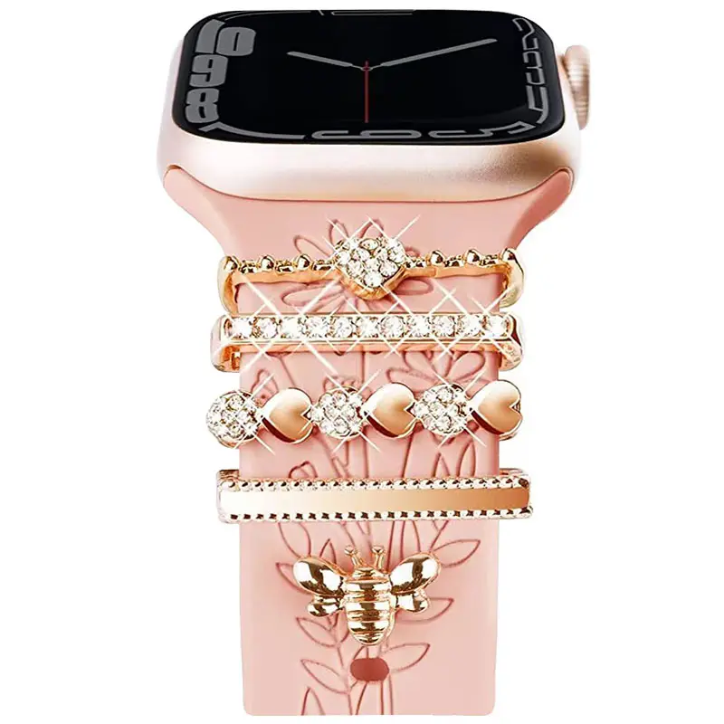 Apple Watch Silicone Band with Crystal Decorative Rings — feature 4
