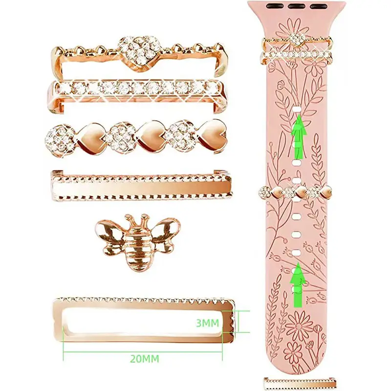 Apple Watch Silicone Band with Crystal Decorative Rings — feature 5