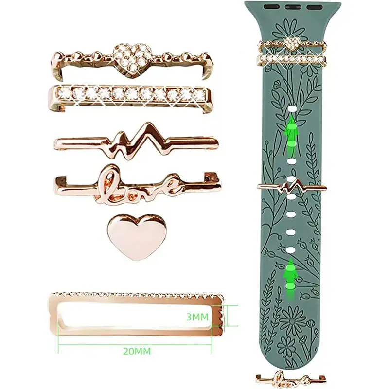 Apple Watch Silicone Band with Crystal Decorative Rings — feature 8