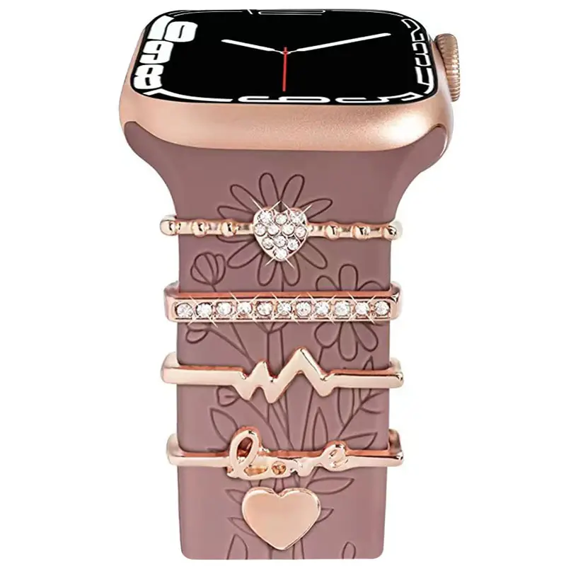 Apple Watch Silicone Band with Crystal Decorative Rings — feature 9