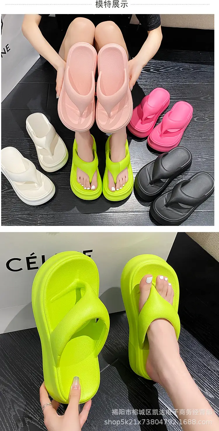 EVA Flip Flops Summer High Heel Drooping Slippers — feature 1