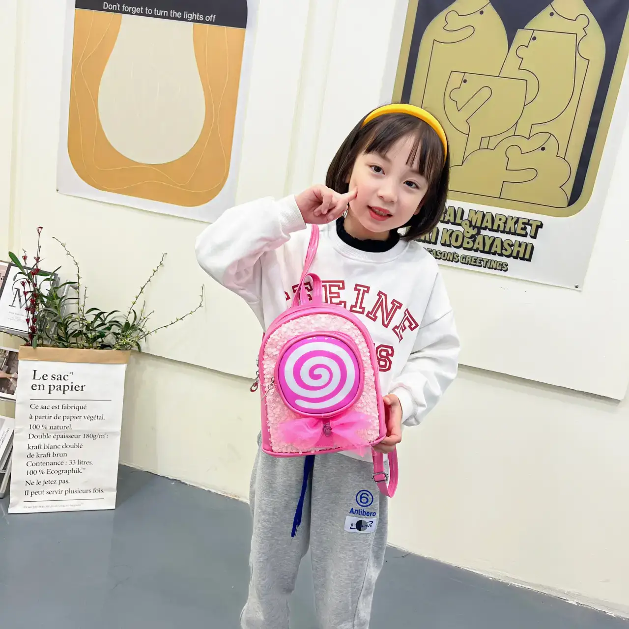 Pink Spiral PU Backpack for Girls Travel Casual - Image 8