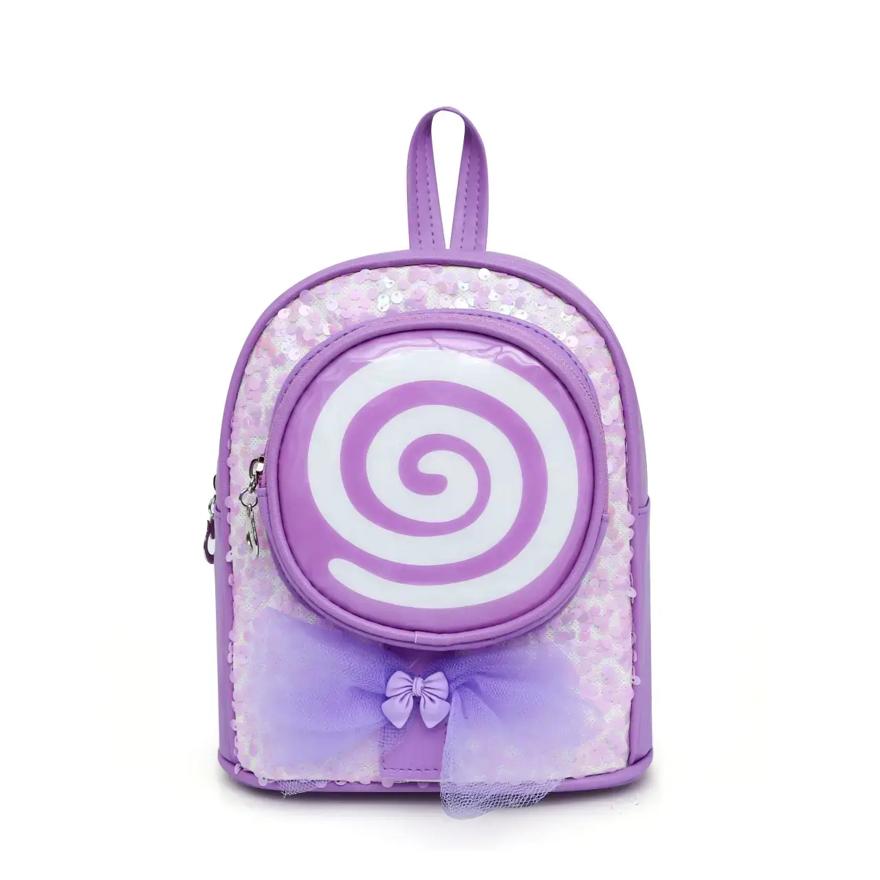 Pink Spiral PU Backpack for Girls Travel Casual - Image 11
