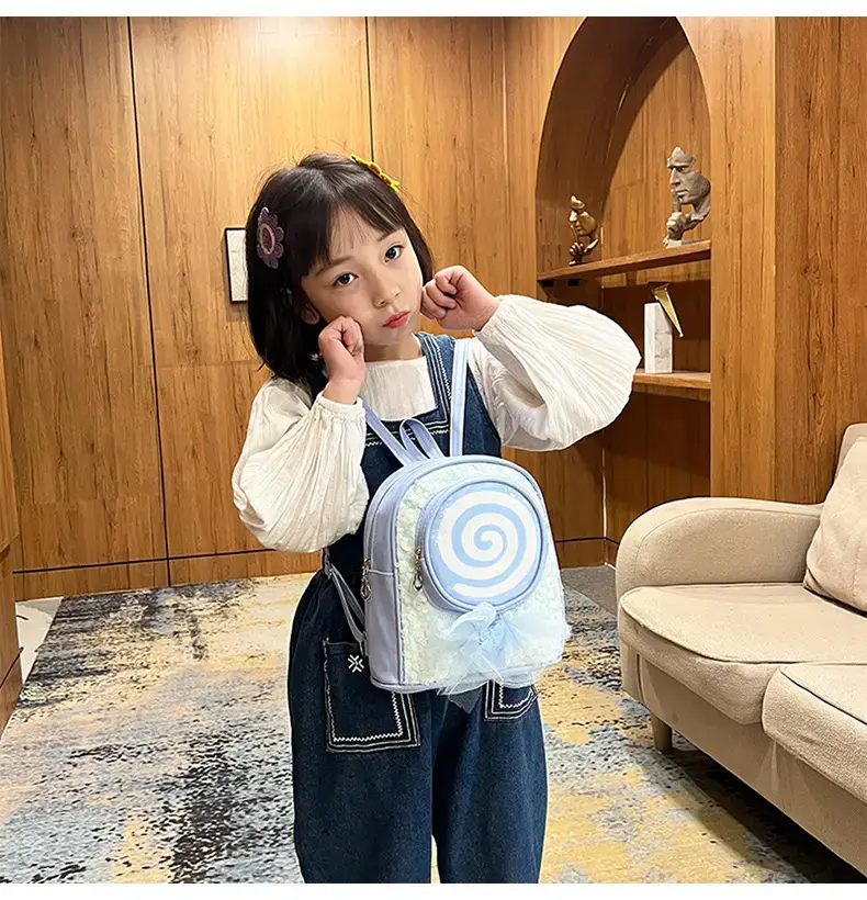 Pink Spiral PU Backpack for Girls Travel Casual — feature 13