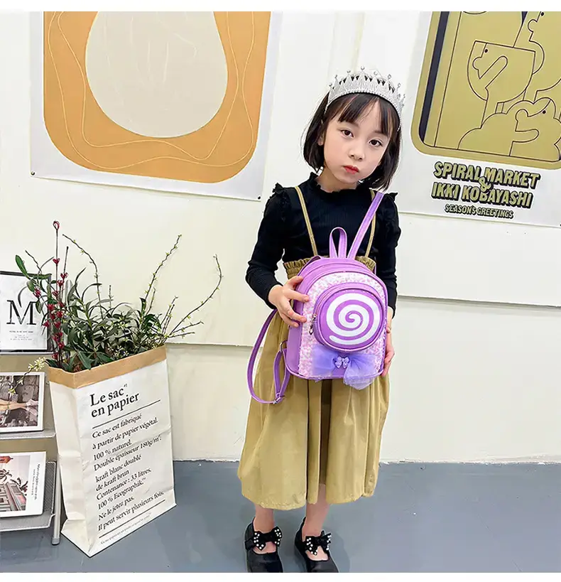 Pink Spiral PU Backpack for Girls Travel Casual — feature 15