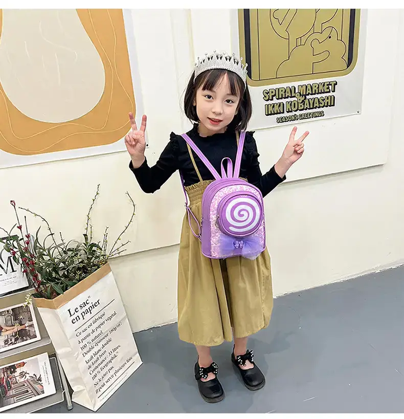 Pink Spiral PU Backpack for Girls Travel Casual — feature 16